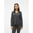 Vero Moda crewlefile V-Neck Medium Grey Melange Sweater Femme