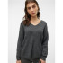 Vero Moda crewlefile V-Neck Medium Grey Melange Sweater Femme