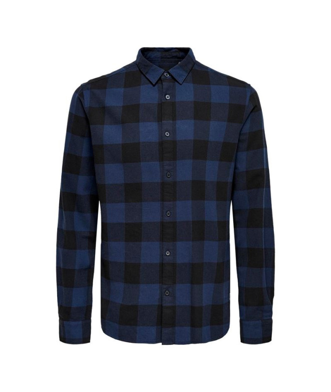 Chemise Only & Sons gudmund ed Dress Blues Homme