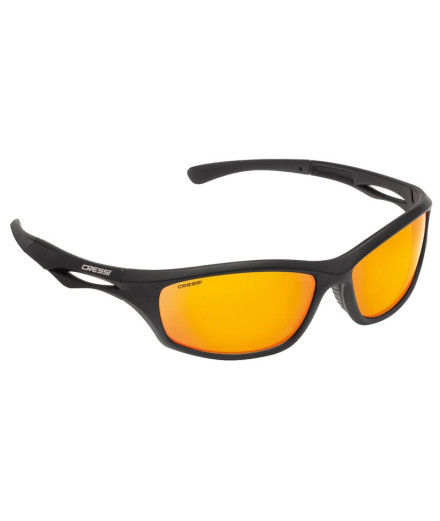 Lunettes Cressi Sniper noir-verre miroir orange