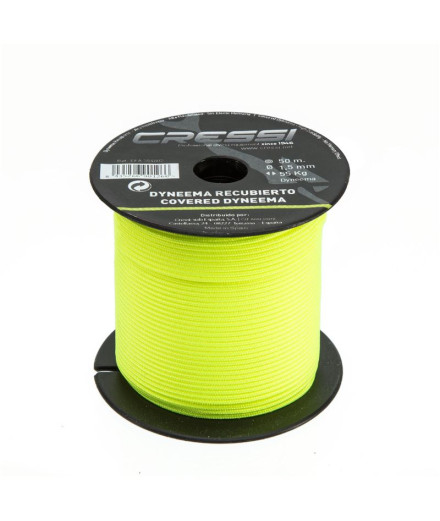 Câble Dyneema C/Funda Ø1,5mm Jaune (Bobine 50m) Cressi