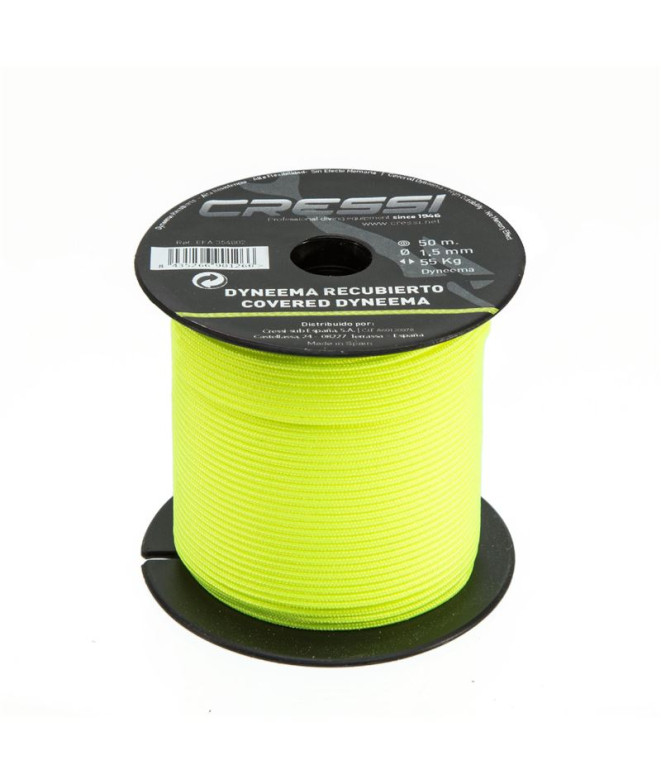 Câble Dyneema C/Funda Ø1,5mm Jaune (Bobine 50m)...