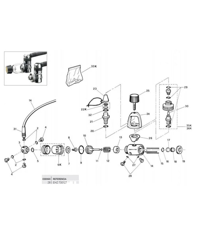 Tapon Hp 7/16" 1ère Étape Reg. Cressi