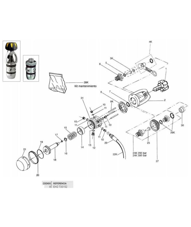 Corona Ajuste 1ère Étape Xs2 Cressi