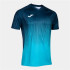 T-shirt Joma Homme Manches courtes Tiger IV Turquoise Fluorine Marine