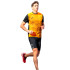 T-shirt Running Homme Manches courtes de Elite VIII Noir Orange