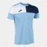 T-shirt Football Joma From Short Sleeve Crew V Celeste Navy White