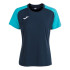 T-shirt Football Joma Femme by Academy IV Manches courtes Turquoise Fluor Turquoise Marine
