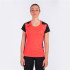 T-shirt Running Joma Femme by Record II Short Sleeve Coral Fluorine Black