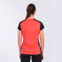 T-shirt Running Joma Femme by Record II Short Sleeve Coral Fluorine Black