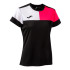 T-shirt Football Joma de Short Sleeve Crew V Black Pink White Fille