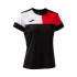 T-shirt Football Joma de Short Sleeve Crew V Black Red White Fille