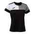 T-shirt Football Joma de Short Sleeve Crew V Black Grey White Fille