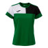 T-shirt Football Joma de Short Sleeve Crew V Green Black White Fille