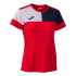 T-shirt Football Joma de Short Sleeve Crew V Navy Red White Fille