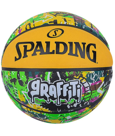Balle Basket-ball Spalding par Green/Amarillo Graffiti...