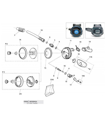Membrane d'exhalation 2ème Et/Décharge Valve Sfcs Cressi