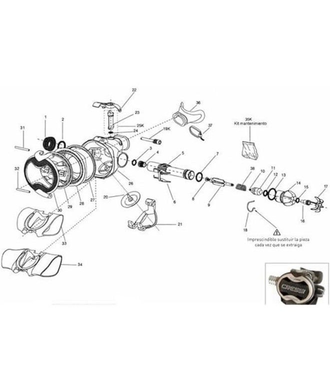 Carcasse 2ème Étape Ellipse Balanced-Master Cressi