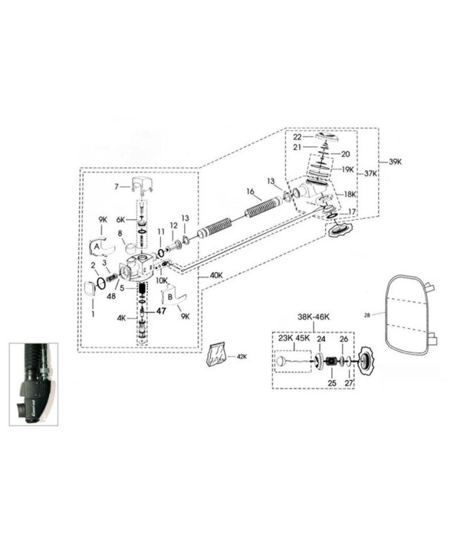 Rondelle Caoutchouc Valve Supérieure Jacket Cressi