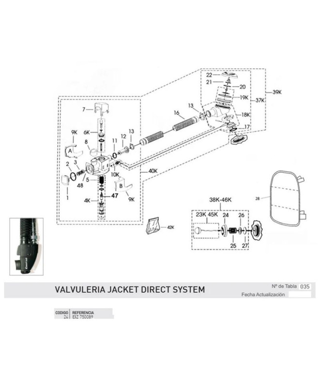 Tapa Valvula Descarga Jacket Cressi