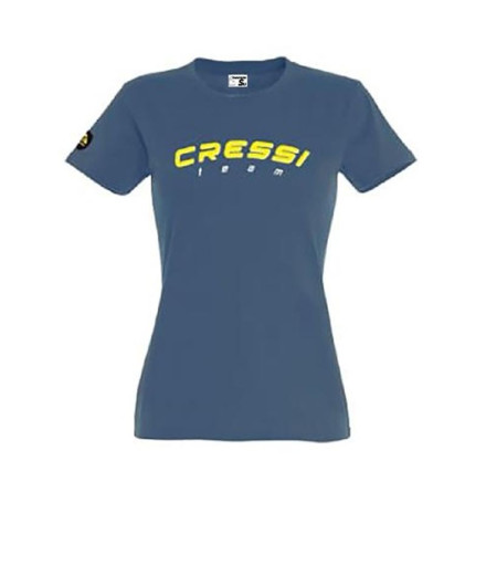 T-shirt Cressi Équipe Femme Bleu Denim-Jaune Cressi