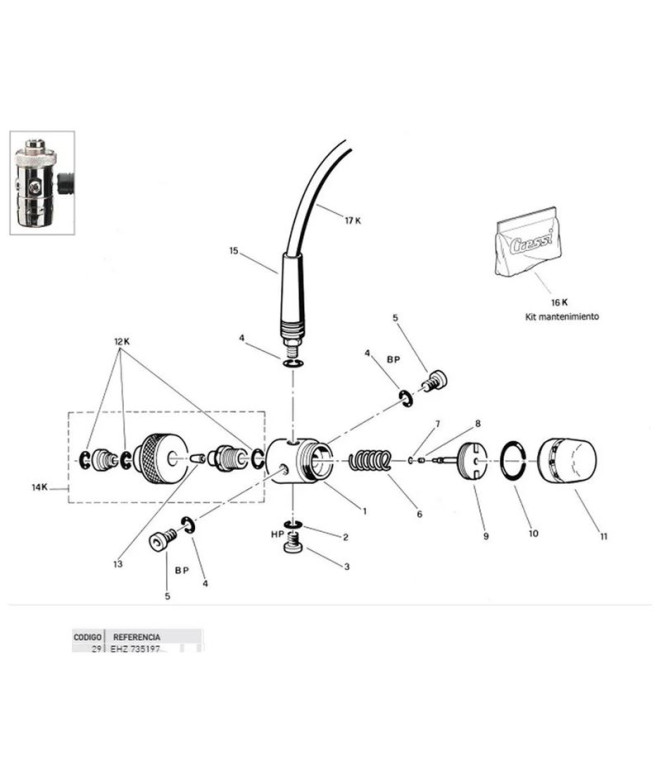Kit Adaptateur Din Toricas Cressi