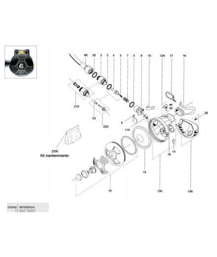 Moulinet Cressi 2ème Étape F3-FX- Airplus Ellipse Compac