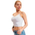 Haut Only vicky Dentelle sans couture cropped Bright Blanc Femme
