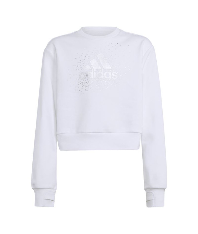 Sweat adidas Fille Glam Crew Blanc