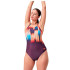 Maillot de bain Natation Speedo Femme de Medalist violet/rouge imprimé numériquement