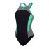 Maillot de bain Natation Speedo Femme de Col haut Splice dos croisé noir/vert