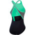 Maillot de bain Natation Speedo Femme de Col haut Splice dos croisé noir/vert