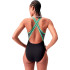 Maillot de bain Natation Speedo Femme de Col haut Splice dos croisé noir/vert