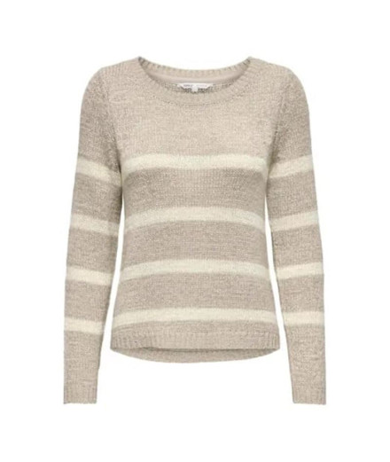 Sweat Only Onlgeena Xo Pullover Knt Noos Femme Simply Taupe