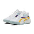 Chaussures Basket-ball Court de Puma Pro White-Yellow Sizzle-Team Violet