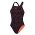 Maillot de bain Natation Speedo Femme de Hyperboom Allover Medalist Noir/Pourpre/Rouge