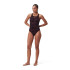 Maillot de bain Natation Speedo Femme de Hyperboom Allover Medalist Noir/Pourpre/Rouge