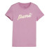 T-shirt Décontracté Fille by Puma Essentials+ Script Metallic G Pink