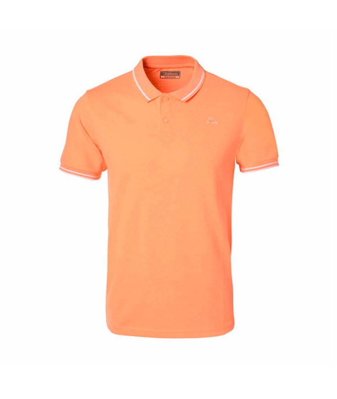 Polo Kappa Ezio Korporate Orange Blanc Homme