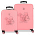 Set Disney Abs Bagage Trolley 2/ 55-68Cm.4W.Mickey Outline Pink