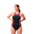 Maillot de bain Natation Speedo Femme de Col haut Splice dos croisé Noir/mauve