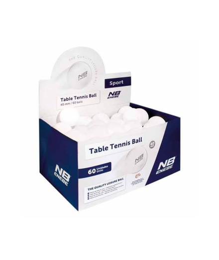Boîte de 60 balles de Ping Pong Enebe Sport White