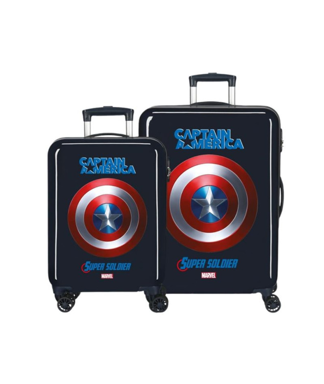 Set 2/Trolley Marvel Abs 55-68Cm.4R.Capitan...