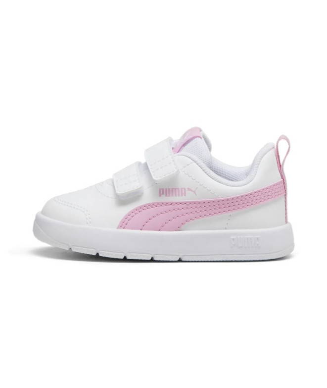 Chaussures Puma Courtflex V3 V Enfant Blanc Rose