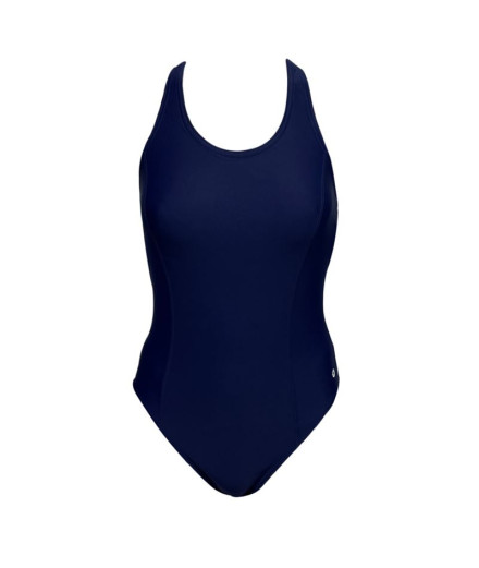 Maillot de bain Ras Femme Dos classique uni bleu marine