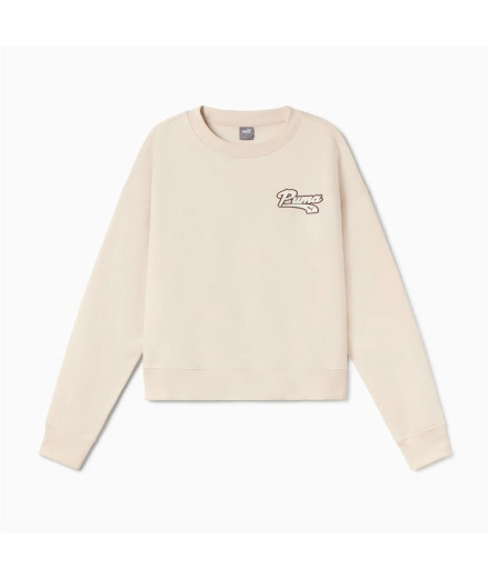 Sweat Puma Script Crew Fl Femme