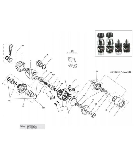 Aiguille percutante Cressi Vanne MC9-T10