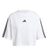 T-shirt adidas Femme Essentials Coton Loose 3Bands Blanc/Noir