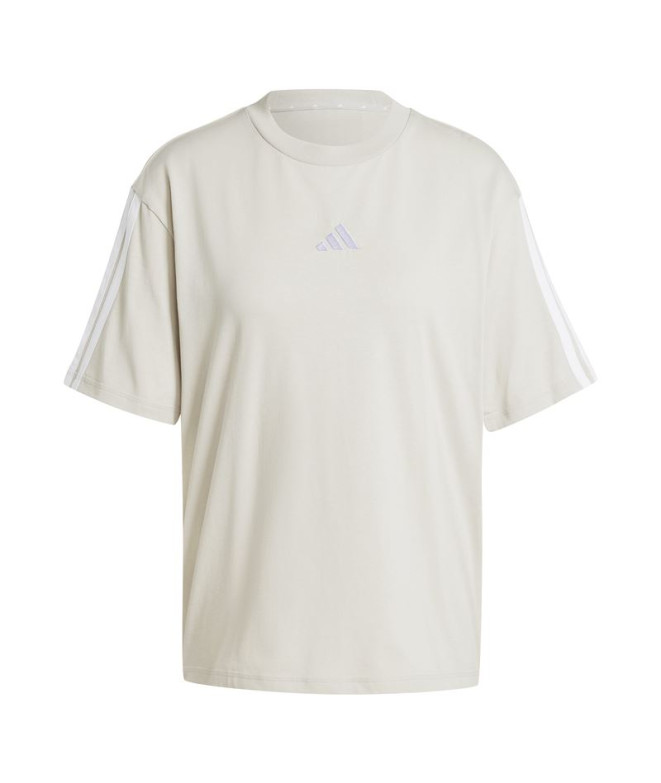 T-shirt adidas Femme petit ami à 3 bandes crème