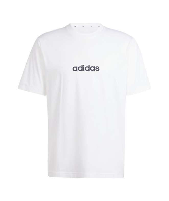 T-shirt adidas Homme Linerar Single Blanc/Noir